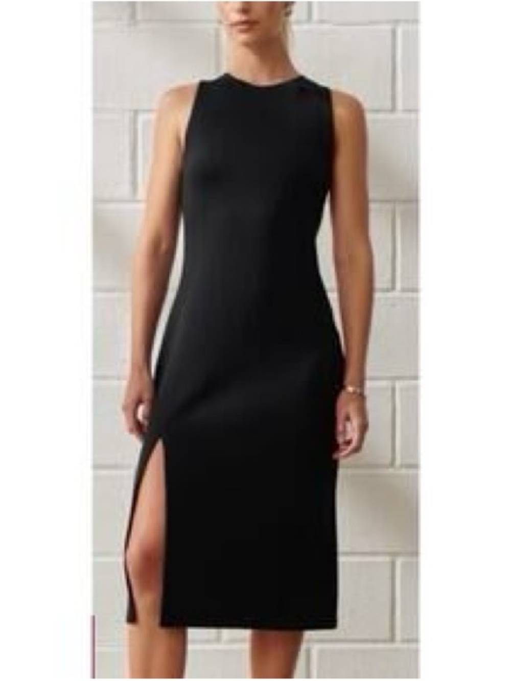 Abercrombie YPB neoKNIT Black Column Midi
Dress XS Sleeveless Side Slit Stretch